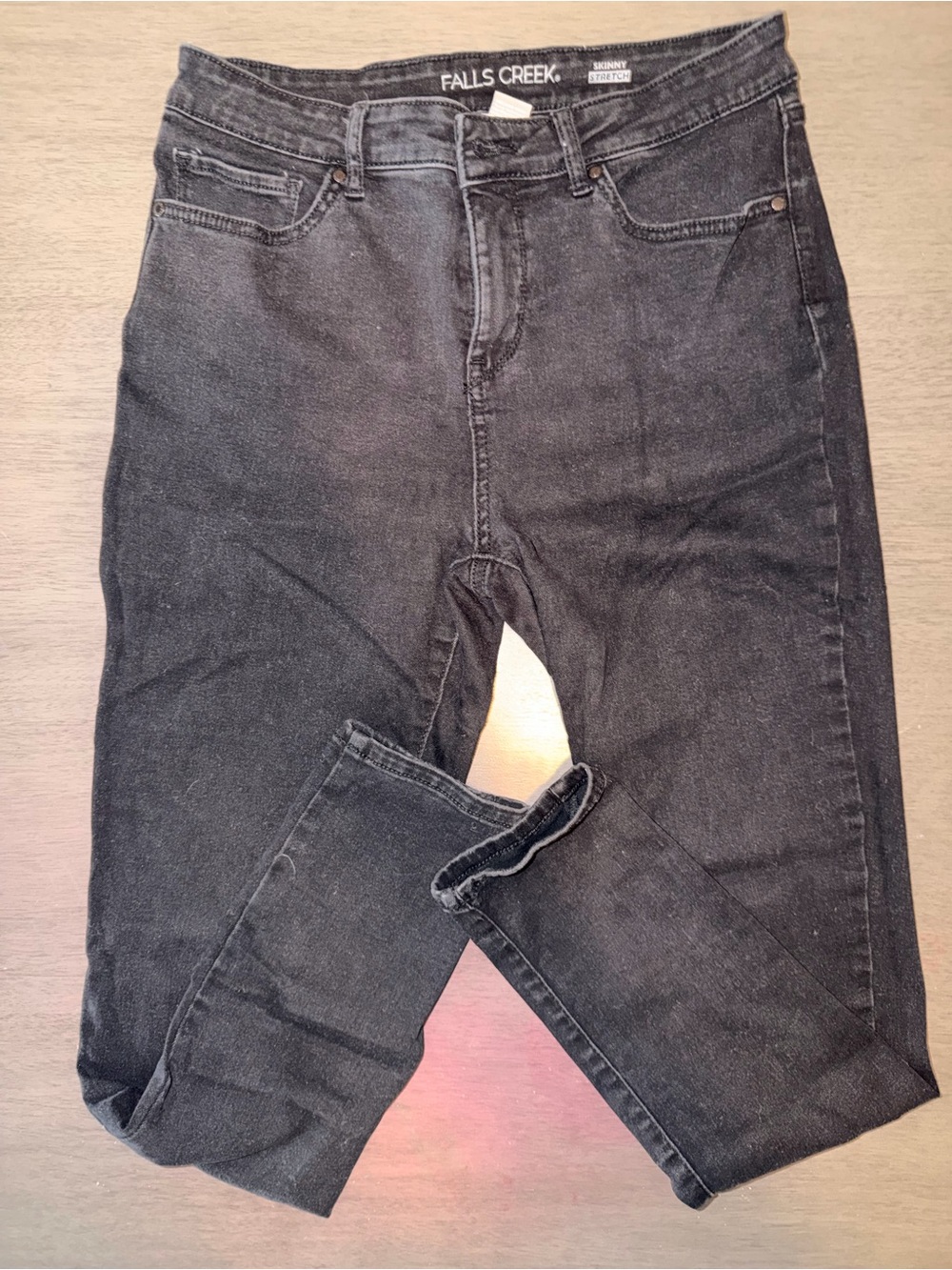 Falls Creek Black Washed Skinny Jeans
